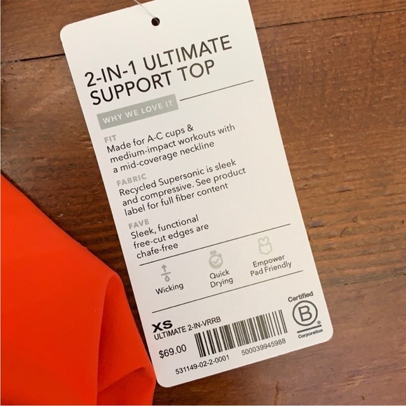 NWT Athleta 2-IN-1 Ultimate Support Top - Picture 4 of 9